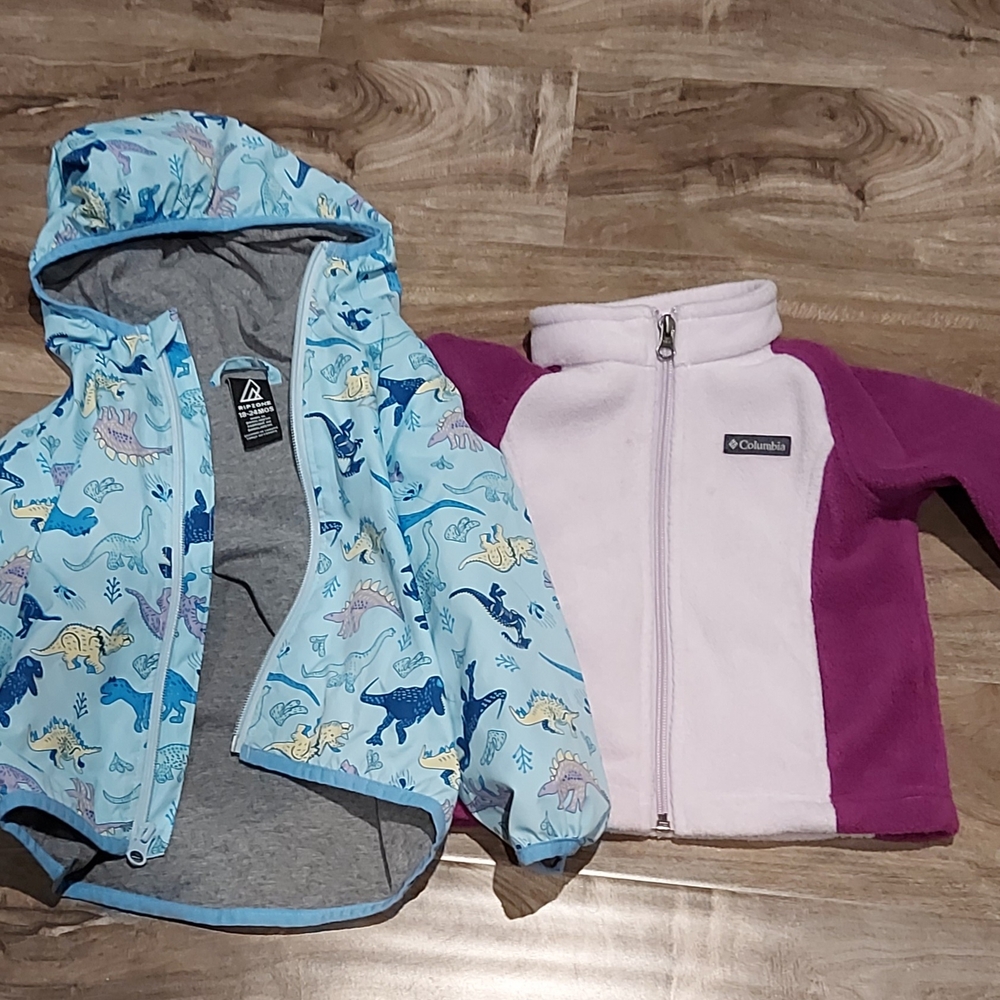 *3 Listings $50* Columbia Kids Dinosaur Blue Jacket and Pink Fleece Coat